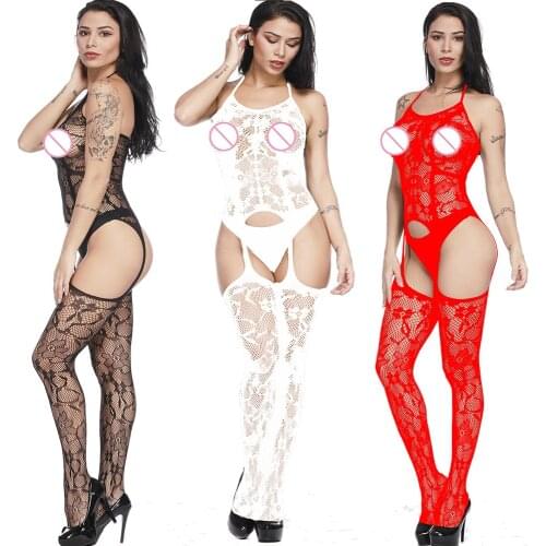 IKOKY Transparent Hollow Costumes Open Crotch Tight Pantyhose Exotic Apparel Temptation Hosiery Sexy Embroidered Pantyhose