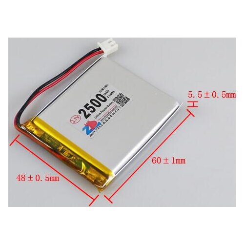 Free ship 1pcs/lot 3.7v 554858 2500mAh polymer lithium battery li-ion rechargeable battery