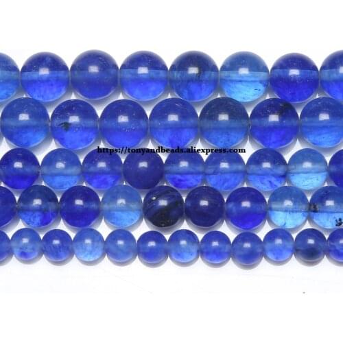 Natural Stone Blue Quartz Beads In Loose 15" Strand 4 6 8 10 12 MM Pick Size For Jewelry Making