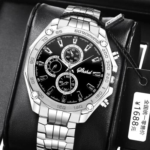 Fashionable casual mens watch new neutral watches Geneva false eye colour blue glass steel band watches men quartz watch