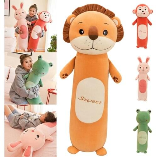 Cylindrical Cartoon Animal Pillow Rabbit Monkey Lazy Plush Toy Children Doll Dropshipping