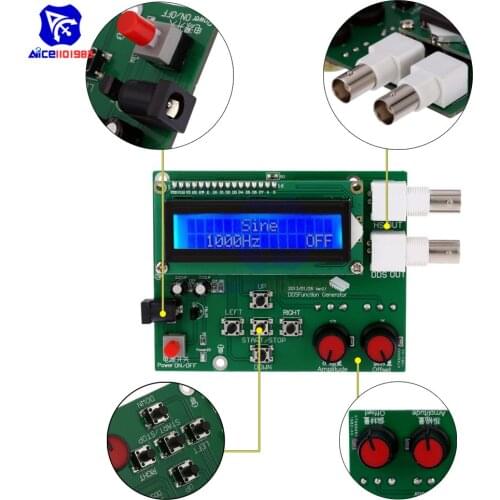 Diymore DDS Function Signal Generator Digital 1602 LCD Display Frequency Meter Sine Square Sawtooth Triangle Wave DC 7V -9V