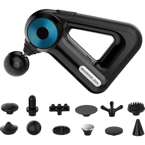 Massage gun muscle relax body relaxation Electric Triangle Facia Gun Deep Pain Relif With 12 Applicators Home Travel Exercise