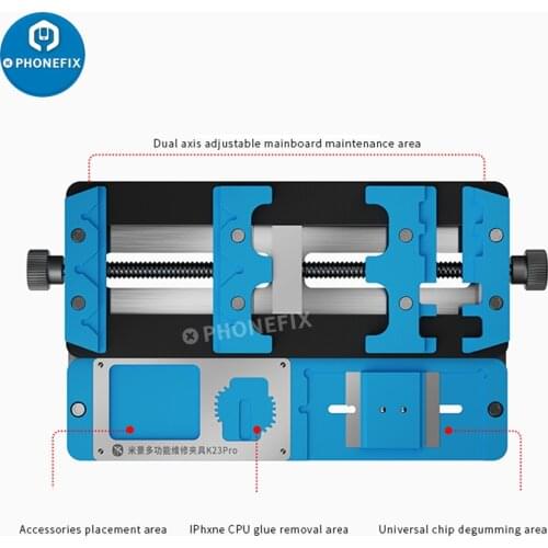 Mijing K23 Pro Dual Shaft PCB Board Soldering Holder for Mobile Phone Motherboard Repair Fixture BAG Glue Remove Welding Repair