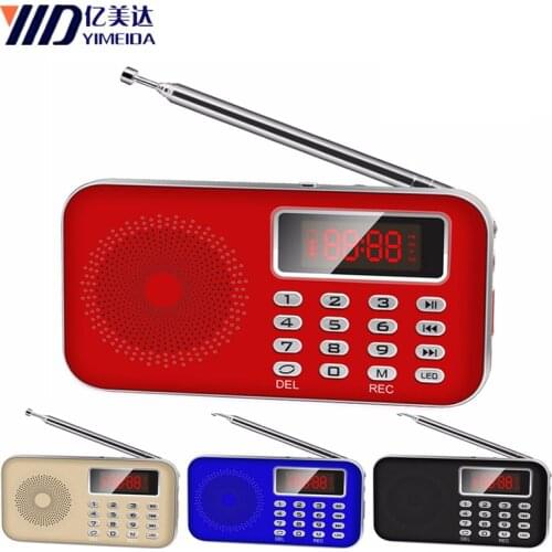 Y-619 Mini FM Radio FM dab Radio radyo Speaker USB Rechargeable Music Player Support TF/SD Card with LED Display Screen