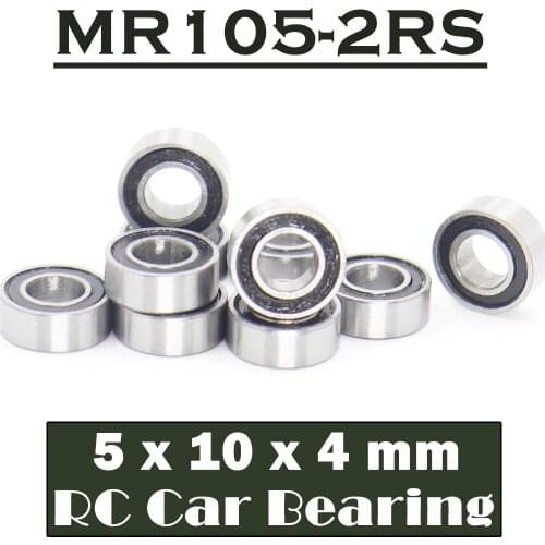 MR105RS Bearing High Quality ( 10 PCS ) 5*10*4 mm Hobby Electric RC Car Truck MR105 RS 2RS Ball Bearings MR105-2RS Black Sealed