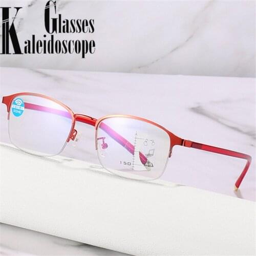 Progressive Multifocal Reading Glasses Men Women Business Anti Blue Light Presbyopia Eyeglasses for Farsightedness + 1.5 2.0 2.5