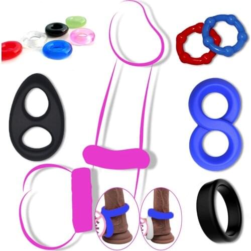 Male Soft Silicone Cock Ring Adult Sex Toys For Men Couple Ejaculation Delay Lasting Erection Penis Dick Ring Adult Products