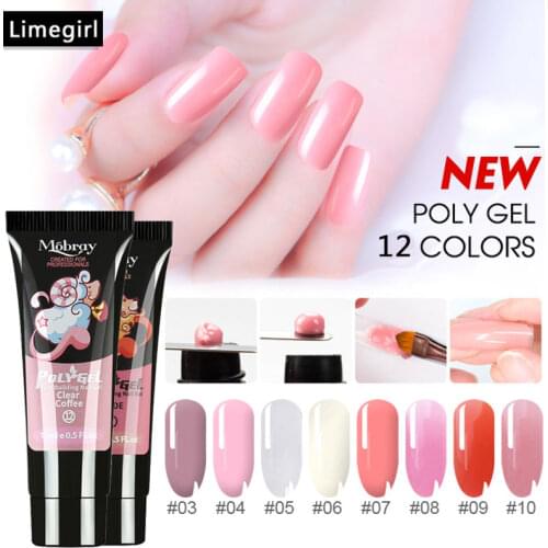 15ml Polygels Poly Nail Gel Set Extend Fast UV Builder Gel Slip Solution Nail Form Nailgel UV LED Hard Acrylic Builder Gel
