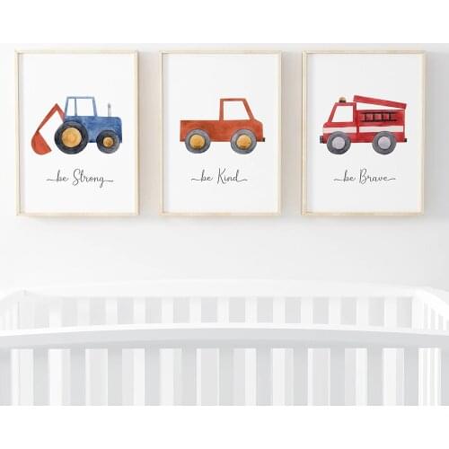 Nordic Style Wall Art Poster HD Prints Modular Pictures Cartoon Toy Car Canvas Painting Home Decoration For Kids Room Bedroom