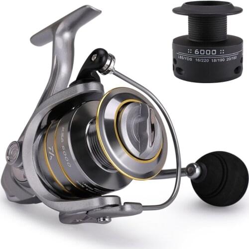 New Arrival Pure Carbon Reel Spinning Reel With Spare Metal Spools 6000/7000 Double Spools 14+1BB Carbon Washers Lure reel