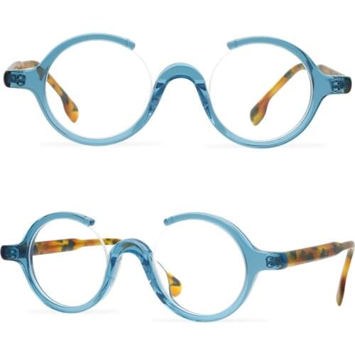 Trendy Personality Macaron Candy Color Half Frame Glasses Green Glasses