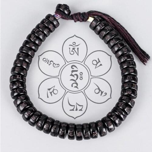 Tibetan buddhist Braided Cotton Thread Luck Knot Coconut Shell Bracelet Handmade