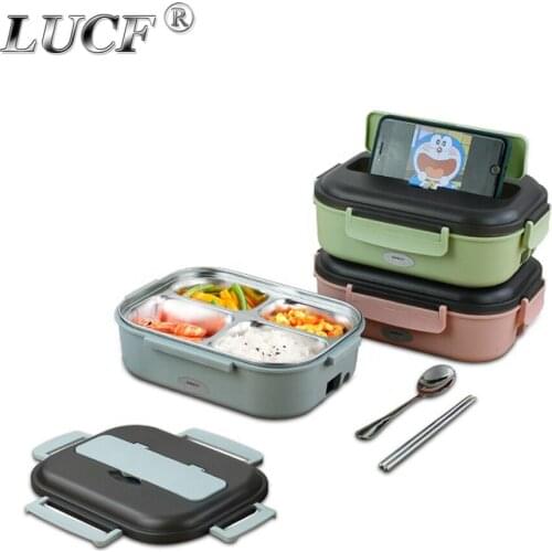 Hot Practical Portable Electric Heating Lunch Box with Steel Plate Outer Bag Meal Container Food Warmer For Student Driver Staff