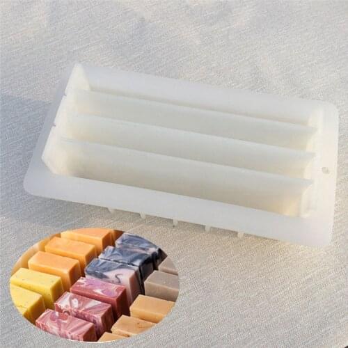 Transparent Soap Silicone Mold Separator White Rectangular DIY Manual Mold To Make Homemade Rectangular Massage Spa Soap
