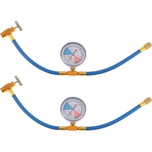 R134A to R12/R22 Car A/C Refrigerants Recharge Hose Pipe Gauge 350PSI 2 Pcs