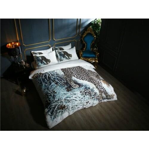 Luxury Leopard Pattern Winter Thick Velvet Flannel Palace Bedding set Fleece Fabric Duvet cover Bed Sheet/Linen Pillowcases 4pcs