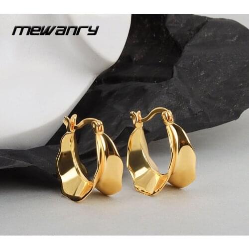 Mewanry Prevent Allergy 925 Sterling Silver Hoop Earrings New Trend Creative Spiral Design Handmade Jewelry Girls Party Gifts