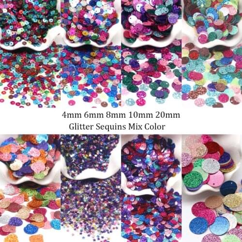 Mixed Glitter Sequin 4mm 6mm Loose Sequins Flakes Sparkling Flower Paillette Crafts DIY Nail Art Decoration Confetti Accessories