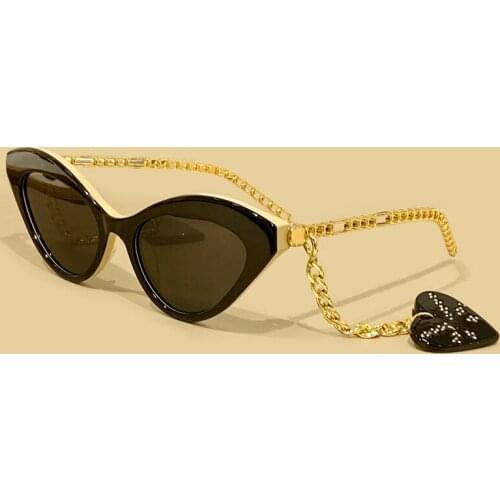 New Cat Eye Sunglasses Women Heart Chain Gradient Sun Glasses Vintage Outdoor Driving Eyewear Oculos De Sol