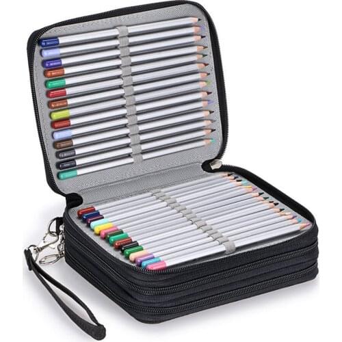 Canvas 72 Holes Pencil Case School Big Cartridge Large Penal for Girls Pencilcase Boys Pen Box Stationery Bag Kit Supplies Pouch