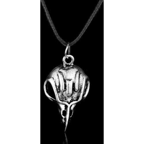 Cosplay Movie Jewelry Vintage Bird Skull Pendant Raven Bellatrix Crow Lestrange Necklace Gothic Style for Men Women Gift