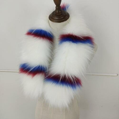 Faux fox fur collar winter jacket hood decorative fur collar big fluffy fur scarves unisex men female parka fur decor DIY fur