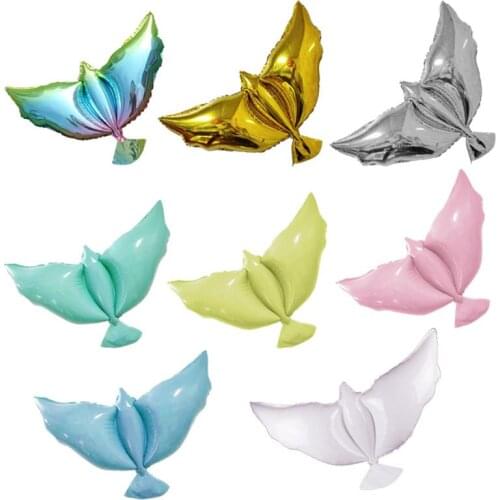 10pcs/lot Dove Balloon Wedding Decorations Peace Pigeons Foil Balloons Flying White Dove Baby Shower Balloons Helium Globos