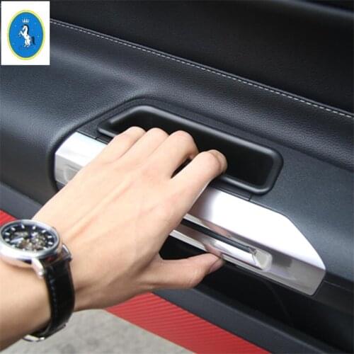 Yimaautotrims Auto Accessory Inner Door Handle Armrests Storage Box Tray Holder Cover Trim Fit For Ford Mustang 2015 - 2020