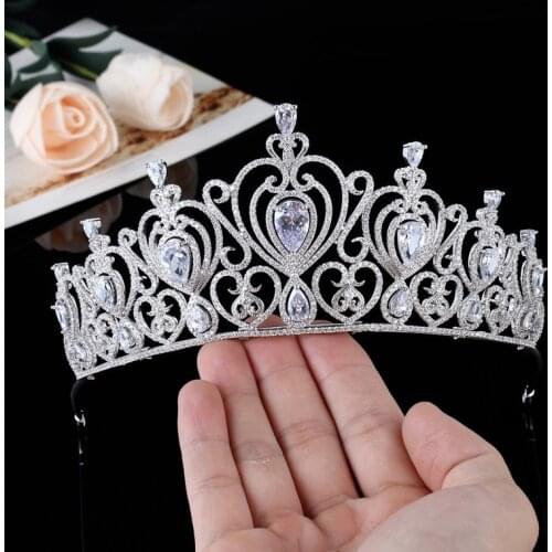 Funmode Big Luxury Women Wedding Tiaras Bridal Crowns Hair Wedding Hair Accessory Dress Jewelry Wholesale FC33