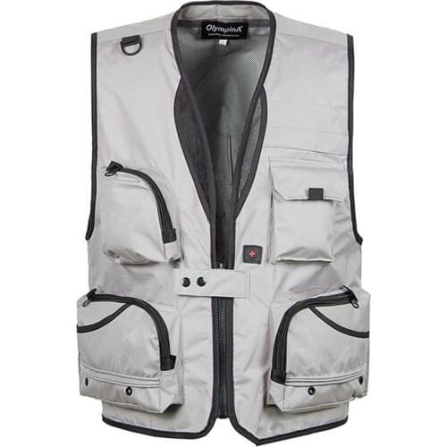 5 XL Big Size Men Summer Camping Fishing Mesh Breathable Vest Tops Outdoor Climbing Hunting Multi Pockets Photography Waistcoat