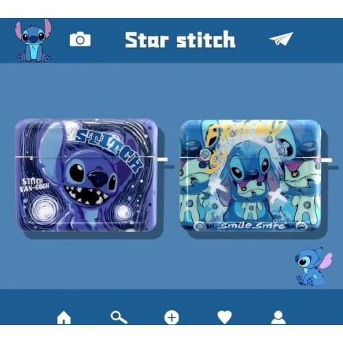 Star Baby Stitch Luggage Wireless Bluetooth Earphone Protective Case for AirPods 1/2 Pro Disney Luxury Earphone Protective Case