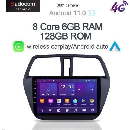 360 Panoramic Camera Carplay 6GB+128GB Android 10.0 Car DVD Player GPS WIFI Bluetooth RDS Radio For Suzuki SX4 S-CROSS 2014-2017