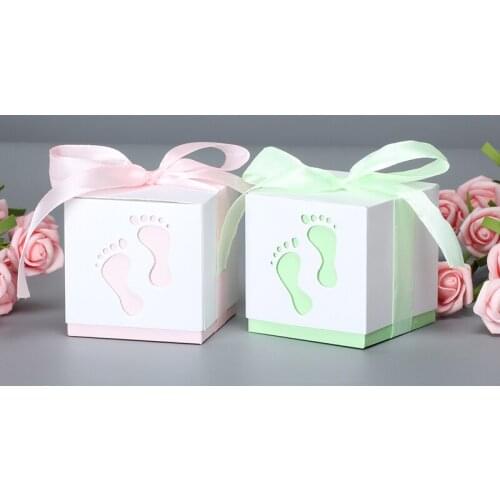 5Pcs/Lot New Wedding Candy Box Paper Candy Box Square Shape Wedding Favor Gift Party Supply Packaging Bag Wedding Party Gift