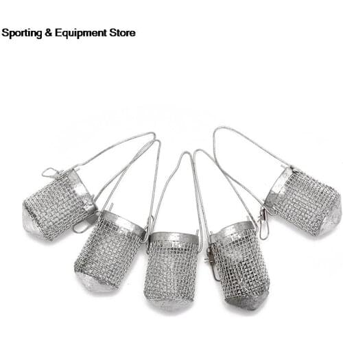 5pcs Sabiki Rigs Metal Cage Fishing Carp Baits Seawater Fishing Hooks Metal Basket Fishing Gang Lures