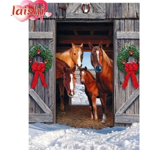 5D diamond painting Ma Wo full diamond round diamond embroidery mosaic home decoration pattern DIY handmade new year gift kits