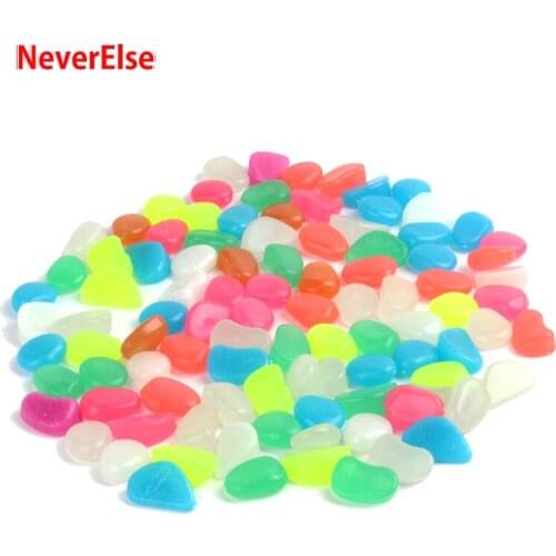 50pcs Aquarium Pebbles Stones Glow In Dark, Fish Tank Decoration Artificial Ornament Luminous Rock Decorative Marbles for Garden