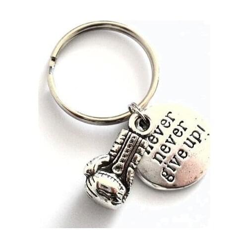 Never Give Up Boxing Gloves Toothpaste Toothbrush Anchor Rudder Spoon Clock Teapot Cup Keychain For Keys Bag Key Ring Key Chain