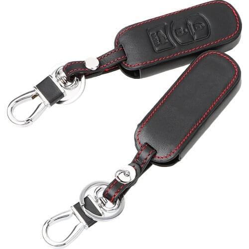 For Mazda 2 3 6 CX-5 CX-3 CX-4 CX-7 CX-9 AXELA Keychain Covers Car Styling Car Key Holder Key Case Bag Genuine Leather