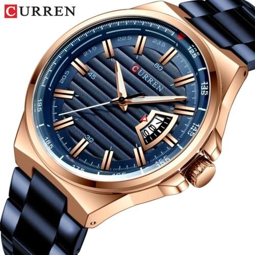 CURREN Luxury Brand Watches Men Luxury Business Quartz Watch Mens Waterproof Stainless Steel Band Auto Date Male Clock Relojes