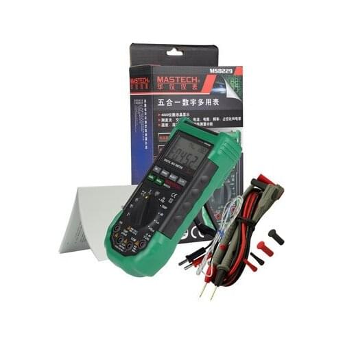 MASTECH MS8229 Digital Multimeter 5 in 1 Noise Illumination Temperature Humidity Tester Diagnostic-Tool Auto Range LCD Backlight