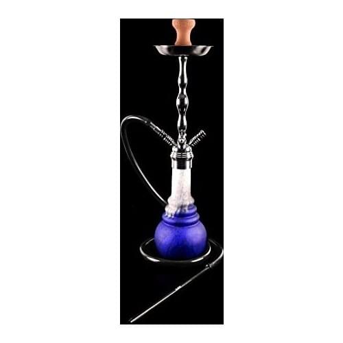 'El keyif Shisha Hookah "Frosted Blue Flame 630 columna de humo de Look chromato, Tubo Silicona, Snorkel aluminio