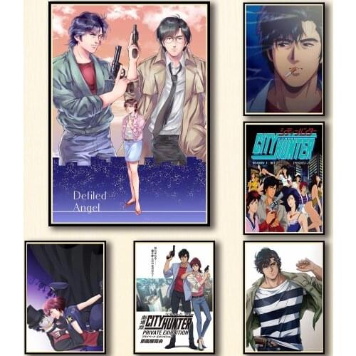 19 Designs Anime City Hunter Whitepaper Poster Artwork Fancy Wall Sticker for Coffee House Bar A3