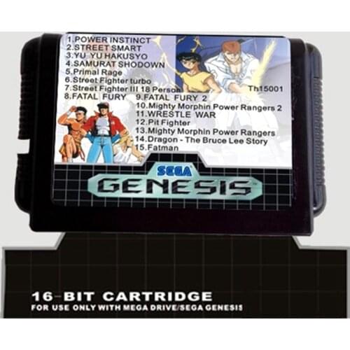 Hot sale 15 In 1 16 bit MD Game Card For Sega Mega Drive For Genesis
