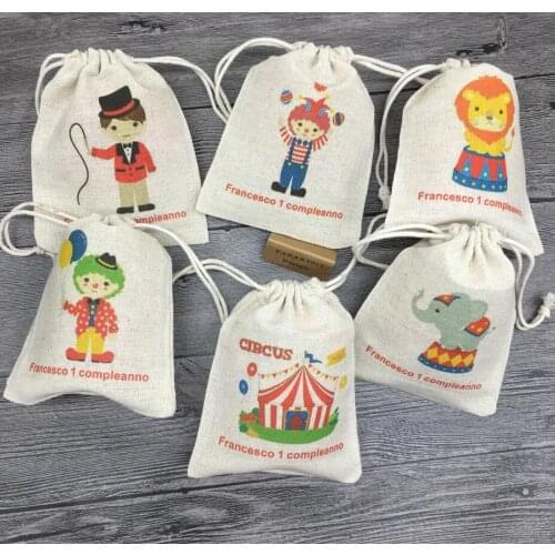 Customize Circus Birthday Party Favor Bags Candy Bags Gift Bags Kids Birthday Supplies Circus Friends Party Gifts Bags