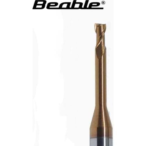 Beable Tools Long Neck Short Flutes 2F Square End Mills HRC60 Tungsten Steel Solid Carbide Router Bits