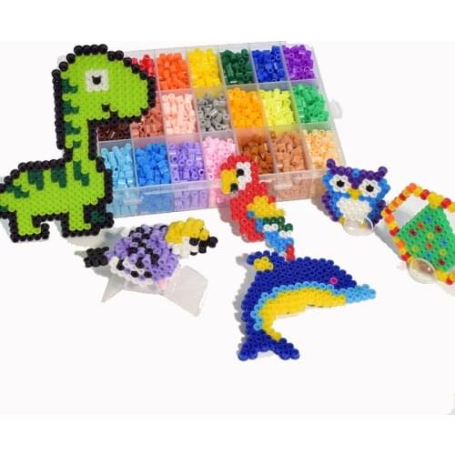 JINLETONG Hama beads 5mm 4080pcs Fuse Beads Kit Including 5 Ironing Paper 90 Patterns Pegboards Perler Beads Compatible Kit
