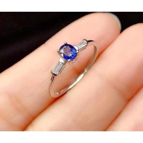 High Quality Natural And Real Sapphire Rings 925 Sterling Silver Fine Jewelry