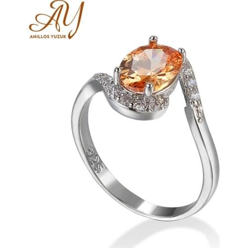 Anillos Yuzuk 925 Sterling Silver Ring Finger Anel Aneis CZ Flower Ring For Women Jewelry Pure Wedding Engagement