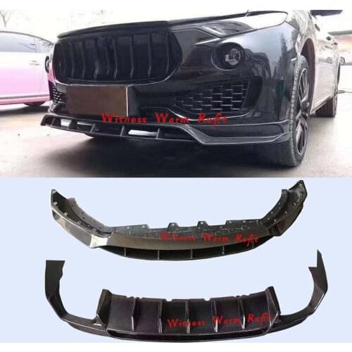 Carbon Fiber Car body kit Front bumper lip Splitter Rear diffuser spoiler Front air wind knife For Maserati Levante